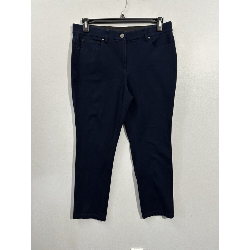 Rafaella Classic Women’s Size 12P Navy Blue Stretch Pants Petite Straight Leg